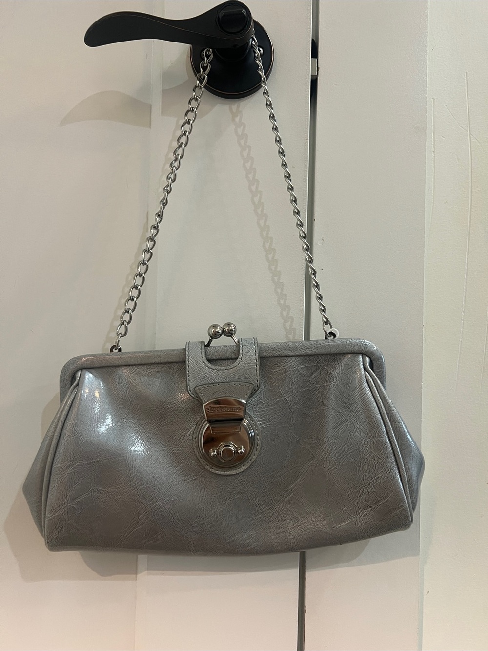 Liz Claiborne Silver Chain-Handle Clutch